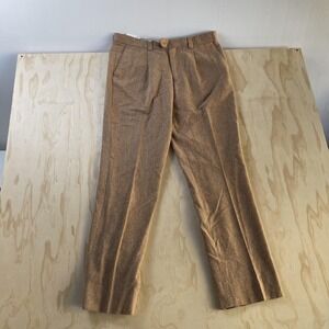 Kent & Park Dress Pants Mens 36x30 Brown Wool Blend Pleated Italy Classic Fit
